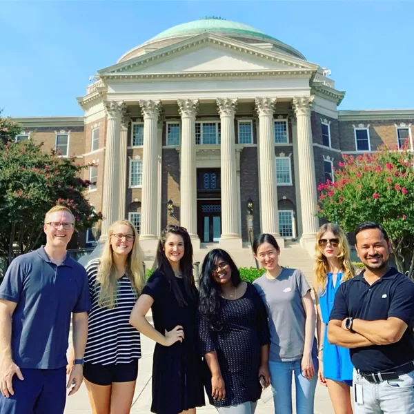 In front of Dallas Hall on SMU campus (September 2019)